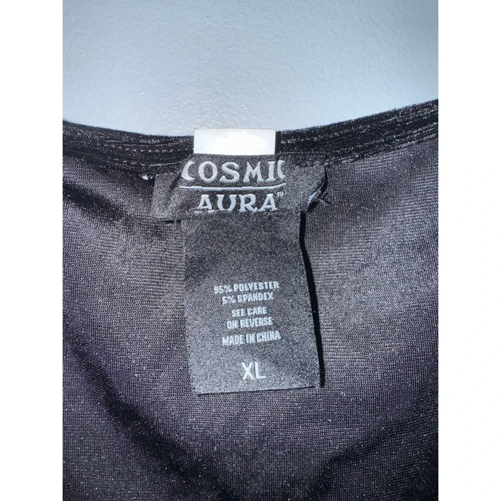 Cosmic Aura Black velvet lace romper - Picture 7 of 9